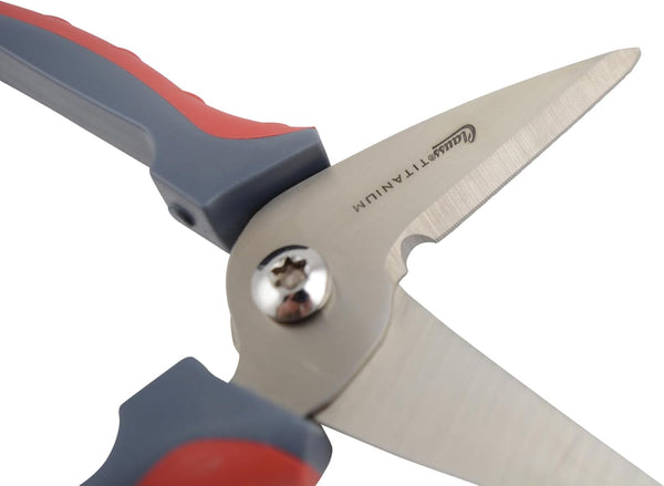Clauss 20462 8-Inch Spring Assist Titanium Snips, All Purpose Heavy Duty Snips for Thick, Tough Materials