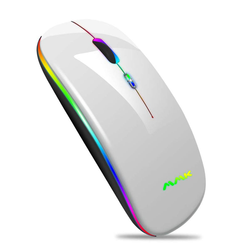 Wireless Bluetooth Mouse for Laptop, Rechargeable Mouse 2.4G USB Optical Wireless Mouse, LED Slim Dual Mode(Bluetooth 5.0 and 2.4G) Wireless for