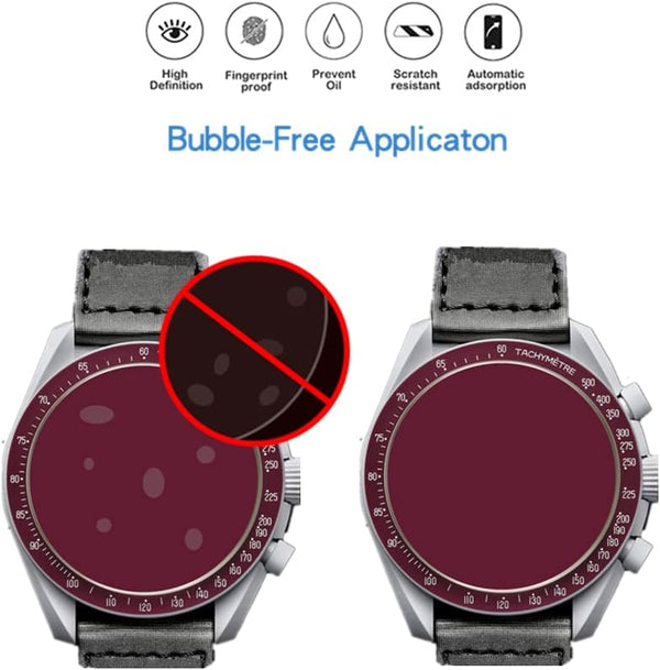 Compatible for Swatch MoonSwatch Screen Protector, HD Full Coverage Invisible TPU Screen Protector Compatible for Swatch Speedmaster Moonswatch (3PCS)
