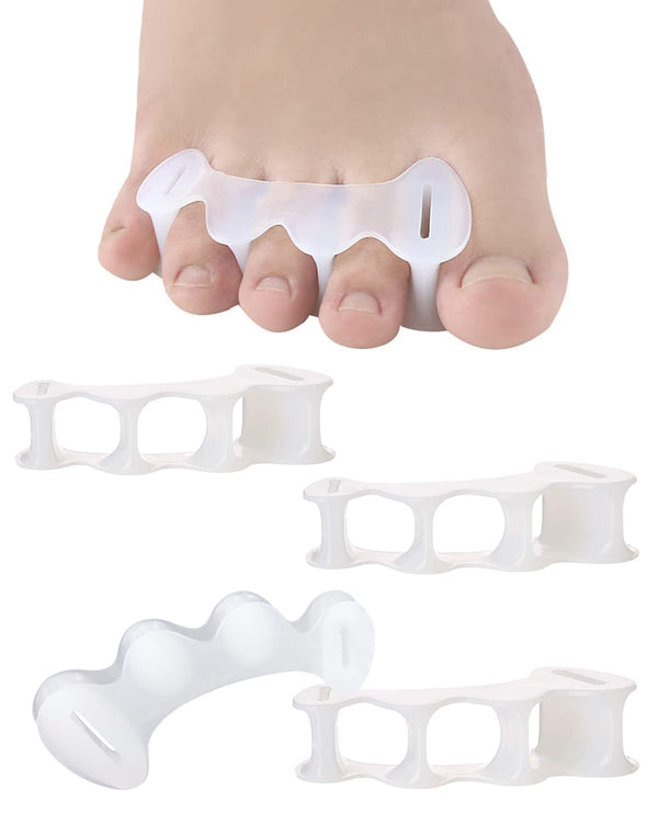 2Pairs Toe Separators Toe Spacers for Women Men to Correct Bunion, Relieve Feet Pain, Foot Alignment, Toe Straighteners for Hammertoes, Plantar