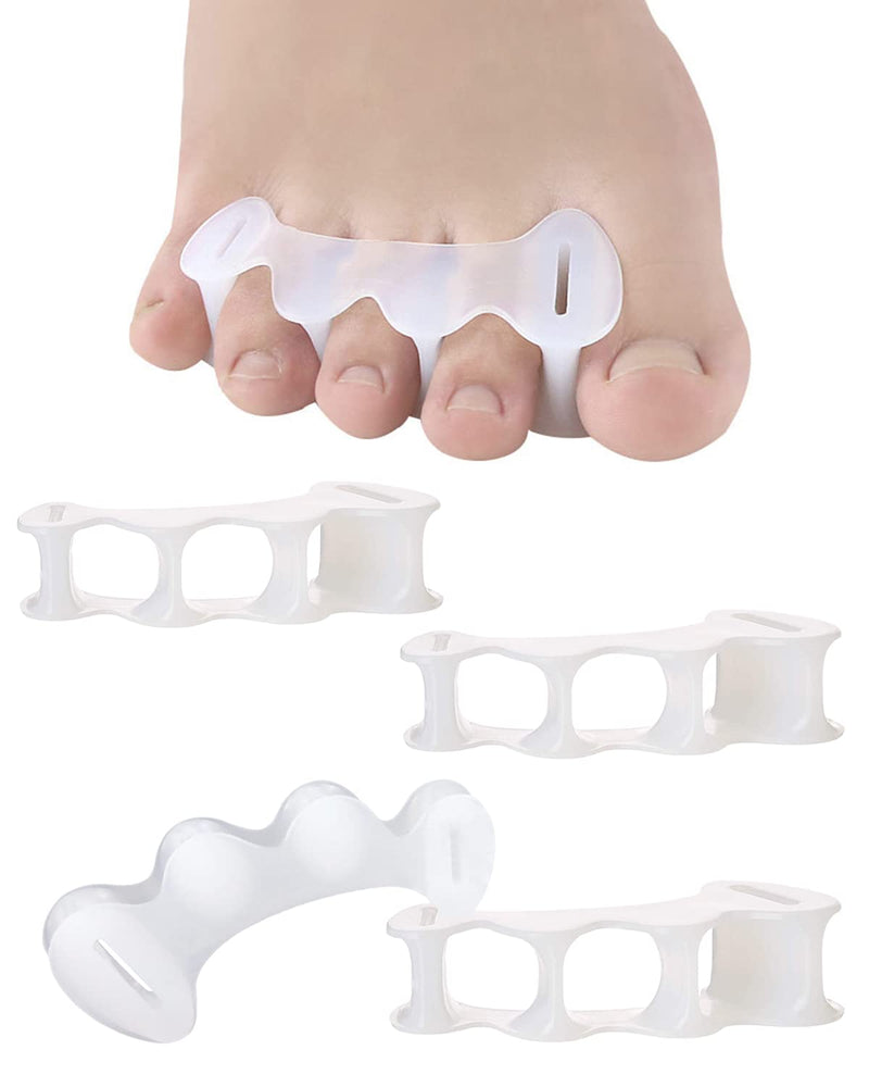 2Pairs Toe Separators Toe Spacers for Women Men to Correct Bunion, Relieve Feet Pain, Foot Alignment, Toe Straighteners for Hammertoes, Plantar