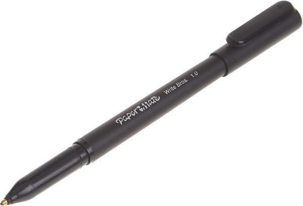 Paper Mate Ballpoint Pens, Write Bros. Black Ink Pens, Medium Point (1.0mm), 60 Count - Bulk Office Supplies 1 Count (Pack of 60)