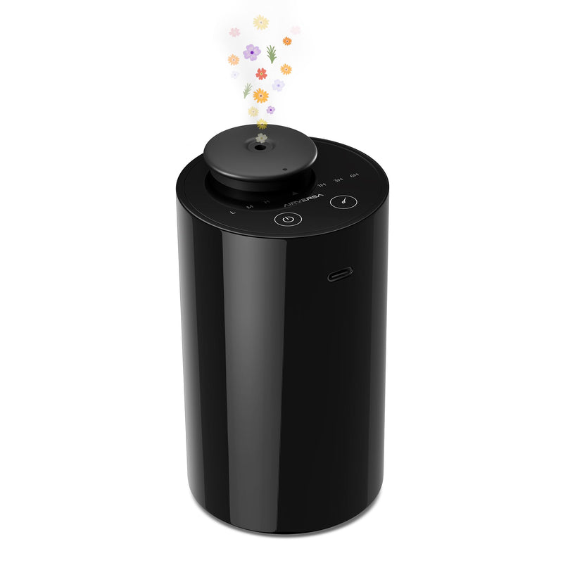 Waterless Diffuser for Essential Oil, Battery Operated Nebulizer, 0.7 Fl.Oz./ 20Ml Capacity, Mini Scent Air Machine, 3 Countdown Timers & 3 Mist