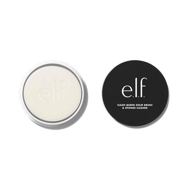 E.L.F. Clean Queen Solid Brush & Sponge Cleaner, Cleanses Face & Eye Makeup Brushes & Sponges, Nourishing, Non-Damaging Formula, Vegan & Cruelty-Free