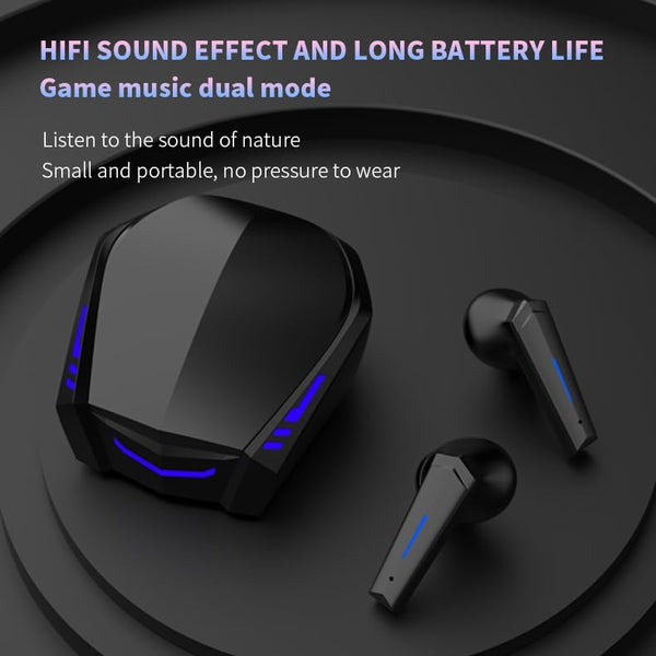 Wireless Earbuds Bluetooth 5.2 Bass Sound Headphones Gaming Earphones with Touch Control, Noise Cancelling Waterproof Headset with Mic, 18H Play
