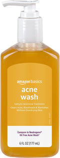 Amazon Basics Salicylic Acid Acne Wash, Unscented, 6 Fl Oz (Pack of 1)