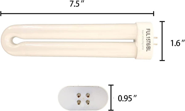 FUL15W-BL (BF-35) Fluorescent Black Light Bulb Replacement for Flowtron BK-15D,Hem/IUA 15 Watt 4-Pin,Black/Flag BB-15WHT,Stinger U/V15, FP15,