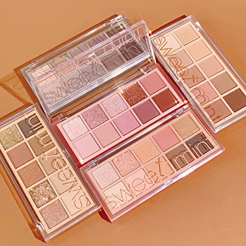 Go Ho 10 Colors Eyeshadow Palette,Matte&Glitter&Shimmer Eyeshadow Korean Makeup,Long Lasting Blendable Shades,Naturing-Looking,Waterproof Cool Eye