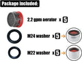 JQK Faucet Aerator, 2.2 GPM Flow Retrictor Insert Aerators Replacement Parts Only Work for Bathroom Sink Faucets 5 Pack, Standard Size, FAN22-P5 1