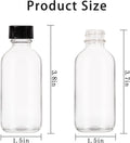 8 Pack, 2 Oz Small Clear Glass Bottles with Lid and Funnels - 60Ml Boston Shot Bottles with Caps, Immunity, Potion, Wellness, Sample, Ginger,