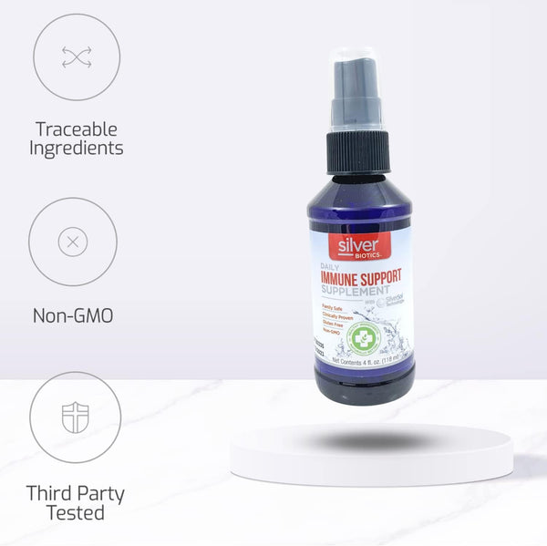 Silver Biotics Colloidal Nano Silversol Liquid 10 Ppm | Immune Support | Bio-Hacking Immune Building Natural Support | 4 Oz. Sprayer
