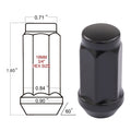 24pc Black M14x1.5 Wheel Lug Nuts, 1.8" Tall, Cone Seat, 19mm Hex | 14x1.5 Extended Lugnuts, Compatible with Chevy-GMC 6 Lug Aftermarket Wheels