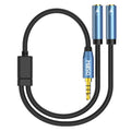 Millso Headset Splitter for 2 TRRS Headphones or Mics - 3.5Mm Jack Adapter TRRS 4-Pole Splitter Male to 2 Dual Female Adapter