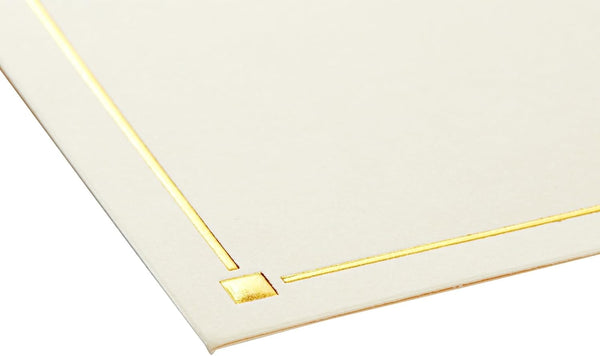 Pipilo Press Envelope Set - 4 x 6 in Ivory, Letter U Monogram, Pack of 24 - Personalized Gold Foil Note Cards & Matching Envelopes - 250 GSM Paper