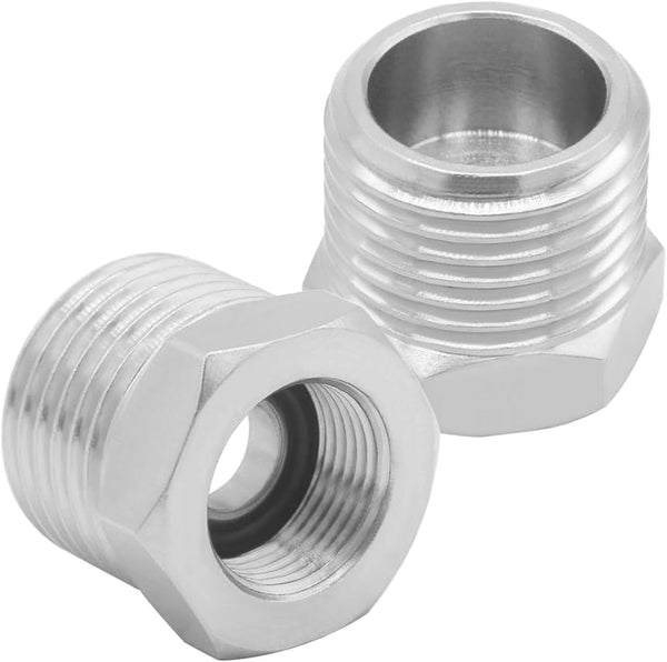 Joywayus 1/2 G Male to 3/8 Compression Female Thread Bushing Pipe Fitting, Nickel Plated Brass Reducer Faucet Connector Water Hose Adapter, Supply