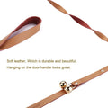 Leather Dog Doorbells to Go Outside, Brass Potty Training Bell Brown Leather Golden Bells