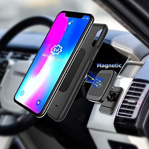 Wixgear (2 Pack Universal Stick on Dashboard Magnetic Phone Car Mount, for Cell Phones and Mini Tablets with Fast Swift-Snap Technology, (Newer