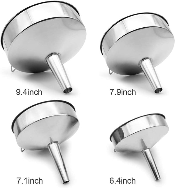 Super Large Stainless Steel Large Funnel with Detachable Strainer/Filter for Cooking Oil and Transmission Liquid and Powder, Food Grade Metal