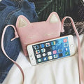 Cute Cat Crossbody Bag, 4 Pack Little Girls Purses | 1 Mini Coin Purse, Cat Headband, Elastic Hair Ties Pink