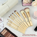 Matto Makeup Brushes 10-Piece Golden Makeup Brush Set with Foundation Powder Mineral Eye Face Make up Brushes Holder