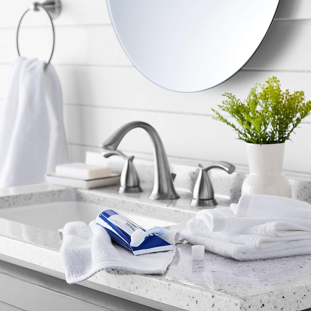 Amazon Basics Cotton Washcloths, Quick-Dry, 12" X 12", 12-Pack, White