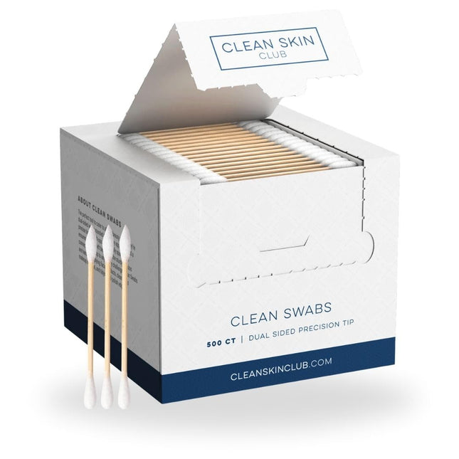 Clean Skin Club Clean Swabs | 500CT | One Pointed Tip | Biodegradable + Organic 