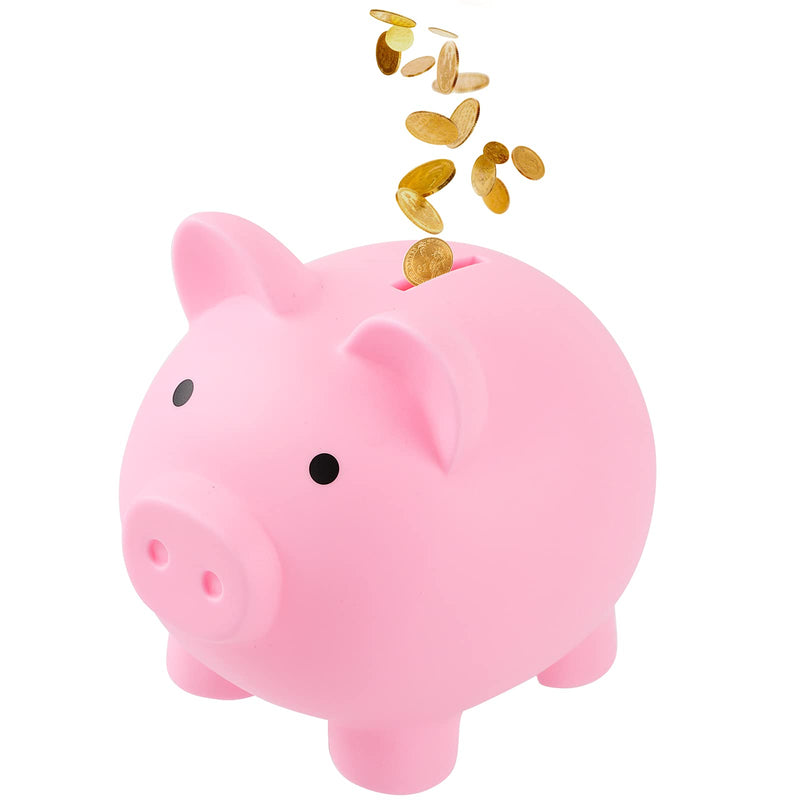 GADIEDIE Large Piggy Banks, Cute Plastic Pig Money Box, Piggy Bank for Girls and Boys, Unbreakable Plastic Coin Bank Fun Gifts for Birthday,