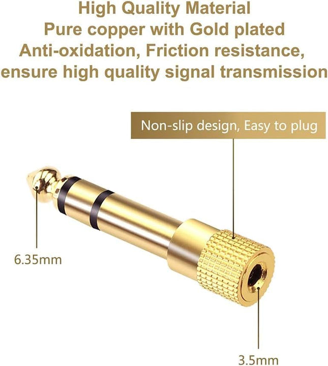 VCE 6.35Mm (1/4 Inch) Male to 3.5Mm (1/8 Inch) Female Stereo Audio Jack Adapter for Aux Cable, Guitar Amplifier, Headpho