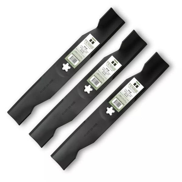 Terre Products, 3 Pack High Lift Lawn Mower Blades, 48 Inch Deck, Compatible with Poulan, Craftsman, Husqvarna YTH2348, YTH24V48, Replacement for