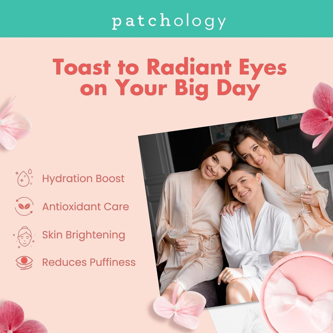 Patchology Serve Chilled Rosé Hydrating under Eye Patches – Hyaluronic Acid & Antioxidant-Infused Eye Masks to Reduce Dark Circles, Puffiness & Fine Lines - Ideal Skincare Essentials (5 Pairs)