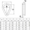 YAMASO 50Pcs 1/8" M3 Stainless Steel Thimble for Diameter Wire Rope Cable Thimbles Rigging