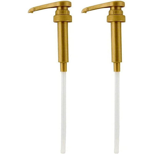 Syrup Pump Compatible with Torani, DaVinci and Skinny (Set of 2) - fits bottles (25.4 oz-750ml) (Gold)