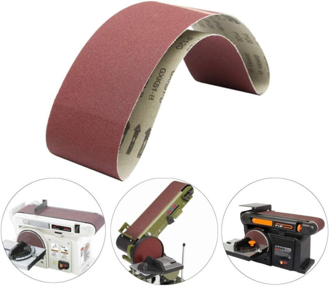 4 Inch X 36 Inch Sanding Belts, 60/80/120/240/320 Grits, Belt Sander Tool for Woodworking, Metal Polishing, 5 Pack Alumi