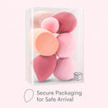 Makeup Sponge Set Foonbe Blender Sponges 7 Pcs for Liquid, Cream, and Powder, Latex Free, Multi Colored Beauty Sponges with 1 Mini Sponge, Vegan &