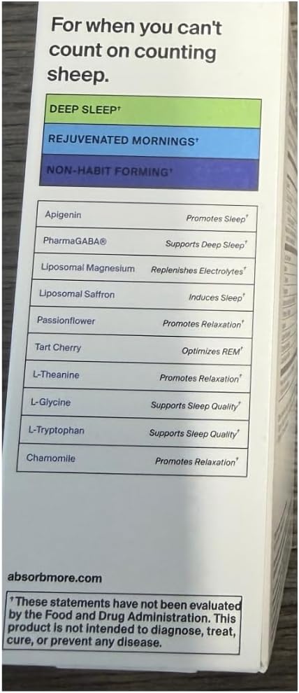 Sleep Aid Powder - Calming Drink for Deep Sleep with Liposomal Saffron, Magnesium & Pharmagaba Melatonin-Free Natural Supplement to Reduce Stress