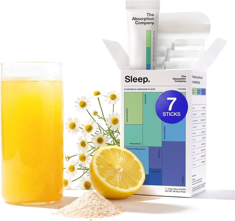 Sleep Aid Powder - Calming Drink for Deep Sleep with Liposomal Saffron, Magnesium & Pharmagaba Melatonin-Free Natural Supplement to Reduce Stress