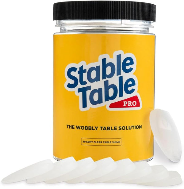 Stable Table - Clear Restaurant Table Leg Shim Wedges Premium Furniture Levelers Restaurant TableShims, Home Improvement DIY Levelers - Rubber