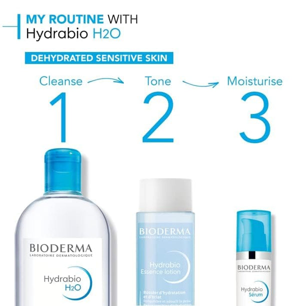 Bioderma - Hydrabio H2O Micellar Water - Face Cleanser and Makeup Remover - Micellar Cleansing Water for Dehydrated Sensitive Skin