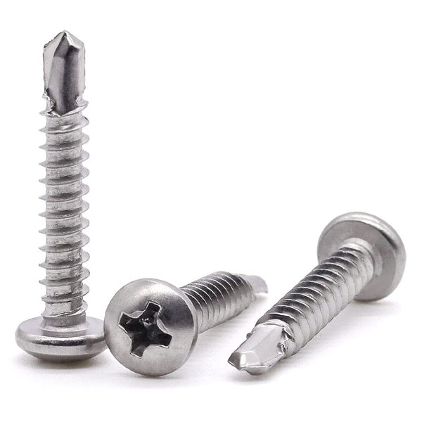 50pcs 2 x 1 Phillips Pan Head Self Drilling Screw, 410 Stainless Steel, Pan Head Quick Self Tapping Screws for Sheet Metal, Wood, Plastic,