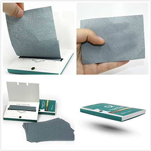 Natural Face Oil Blotting Paper - Bamboo Charcoal 100 Counts, Easy Dispensing Oil Absorbing Sheets, Premium Handy Facial Blotting Papers - Face