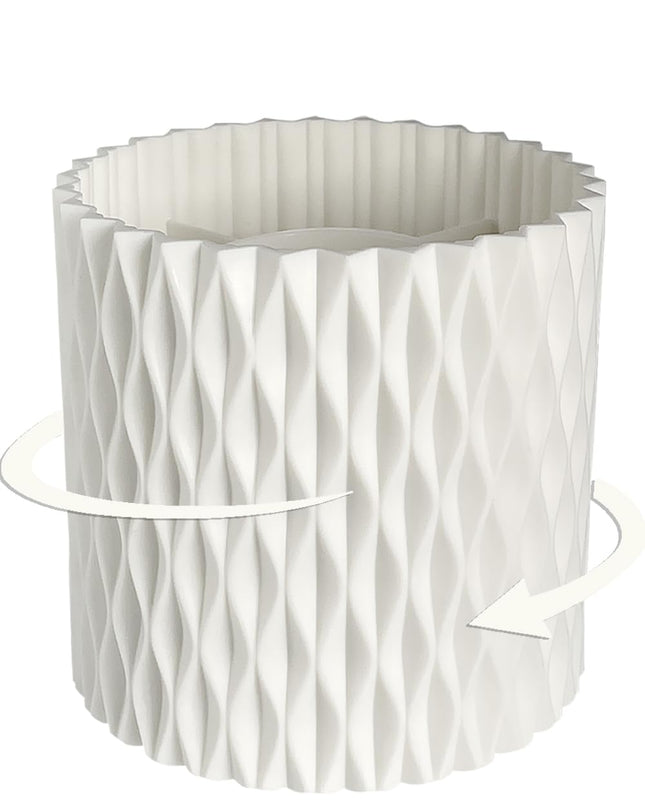 Rotating Pen Holder for Desk, 5 Slots Unique White Desk Organizer Easthetic Desk