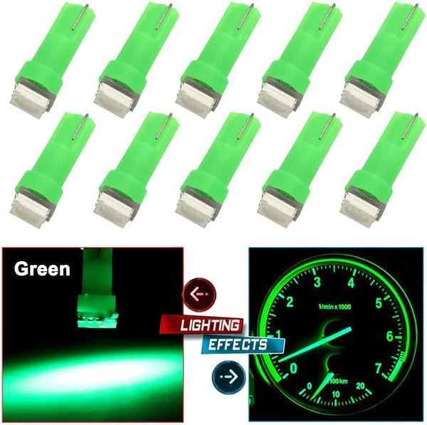 70PCS T5 T10 5050-SMD LED Speedometer Instrument Gauge Cluster Dash Light Bulbs