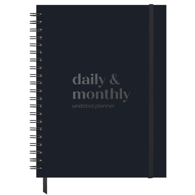 Undated Daily Planner | 2026 Calendar | Large Daily and Monthly Planner with Hourly Schedule, 8.5" x 11" | 6 Month, Full