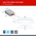 Juno LED Recessed Lights 6 Inch round Wafer Downlight, 5-In-1 Switchable White Color Temperature, 120 Volts, 6-Inch Ultra-Thin Flat Trim, Matte