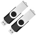 2 Pack 64GB USB Flash Drive USB 2.0 Thumb Drives Jump Drive Fold Storage Memory Stick Swivel Design - Black 1 Count (Pack of 2) 64 GB