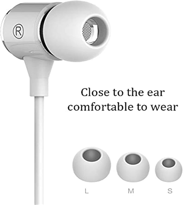 Long Cord Wired Earbuds No Microphone Headphones Watching Tv with Extra Noise Isolating Blocking Bass Ear Buds without Mic Corded Length Earphones