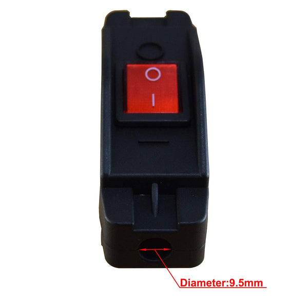 20A Heavy Duty Inline Cord Switch | ON/OFF Rocker Button, Red Indicator Light, Inline Design 20A125V