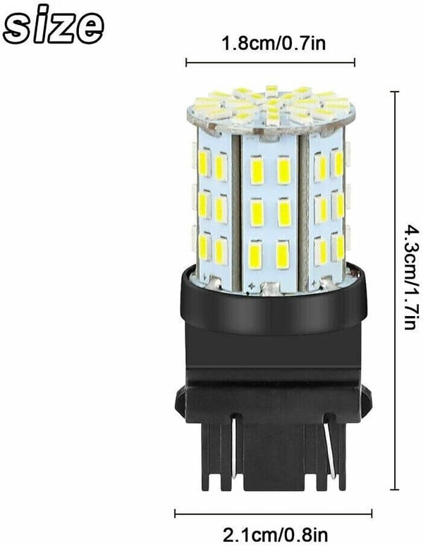 4X 3157 3156 64SMD LED Reverse Tail Brake Turn Signal DRL Light Bulb 6000K White