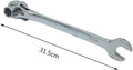 2 in 1 Scaffolding Podger Ratchet Wrench Site Ratcheting Socket Spanner Tool 19mm/22mm Silver