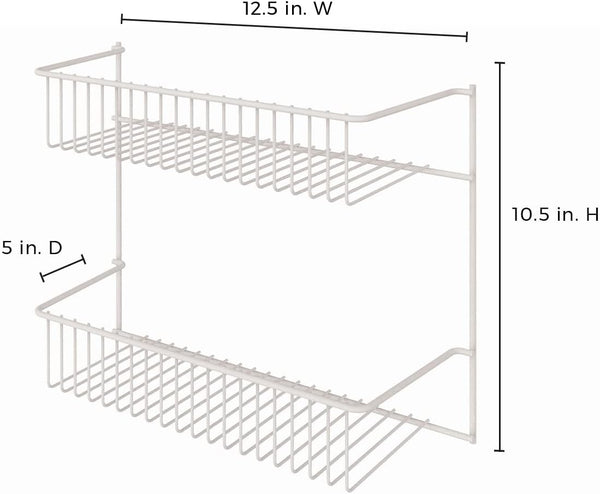 ClosetMaid 8002 2-Tier Wall Rack for Added Storage, 10.5-Inch H x 12.5-Inch W x 5-Inch D, White 12-Inch Wide 2-Tier